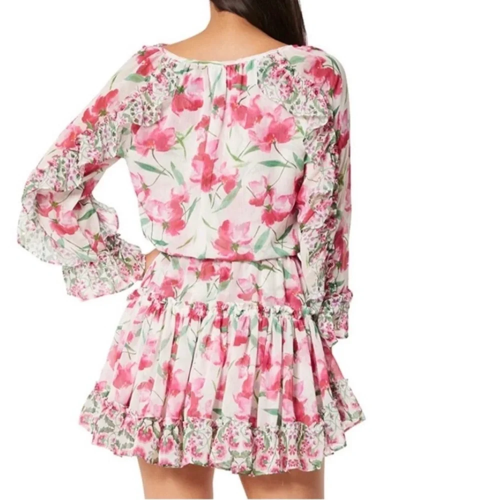 Misa Los Angeles Eliza Floral Tiered Chiffon Dress Medium NWT - Picture 2 of 7